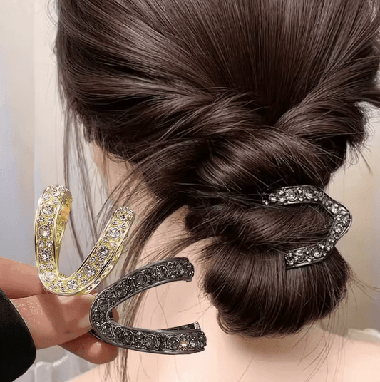 Mini Rhinestone Hair Clips – Fashion Korean Metal Hair Claw for Women, Small High Ponytail Hairpins
