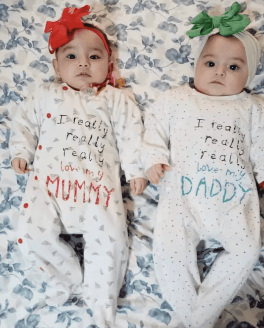 Newborn Baby Romper – Cotton Long Sleeve Jumpsuit for Boys & Girls – Family Daddy/Mummy Letter Print Pajamas Outfit