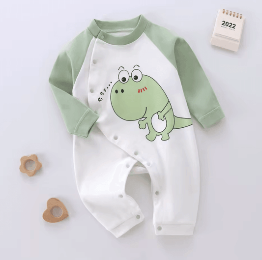 Newborn Baby Romper – Warm Cotton Jumpsuit with Cartoon Mickey Print – Fashionable Infant Outfit for Boys & Girls (0–12 Months)