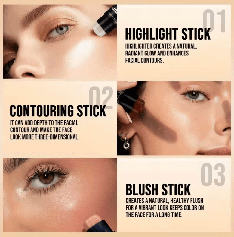PECOLOVERS 6-Color Shimmer Highlighter Stick – Waterproof, Strong Coverage, Face & Body Illuminator PECOLOVERS 6-Color Shimmer Highlighter Stick – Waterproof, Strong Coverage, Face & Body Illuminator