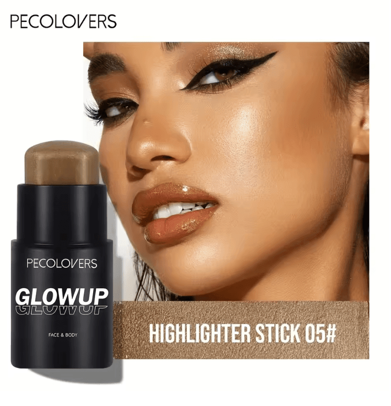 PECOLOVERS 6-Color Shimmer Highlighter Stick – Waterproof, Strong Coverage, Face & Body Illuminator PECOLOVERS 6-Color Shimmer Highlighter Stick – Waterproof, Strong Coverage, Face & Body Illuminator
