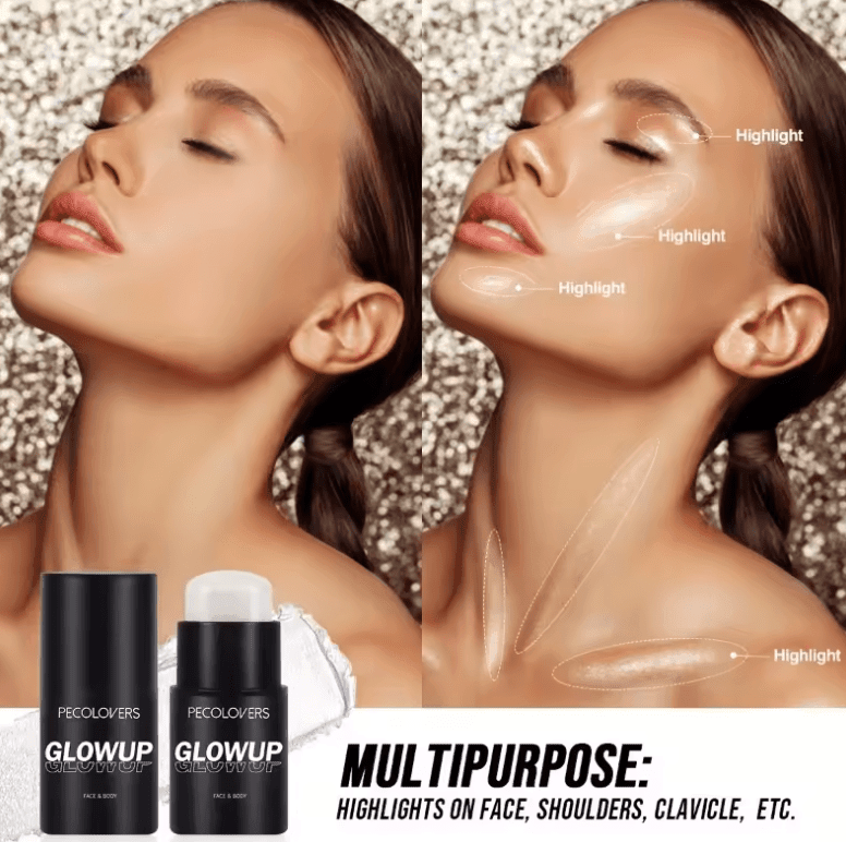 PECOLOVERS 6-Color Shimmer Highlighter Stick – Waterproof, Strong Coverage, Face & Body Illuminator PECOLOVERS 6-Color Shimmer Highlighter Stick – Waterproof, Strong Coverage, Face & Body Illuminator