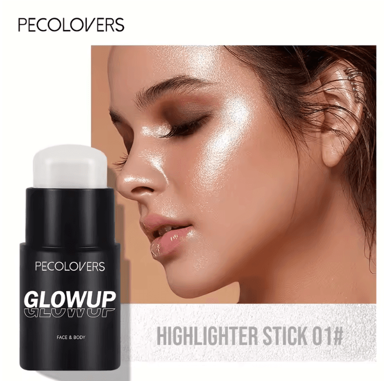 PECOLOVERS 6-Color Shimmer Highlighter Stick – Waterproof, Strong Coverage, Face & Body Illuminator PECOLOVERS 6-Color Shimmer Highlighter Stick – Waterproof, Strong Coverage, Face & Body Illuminator