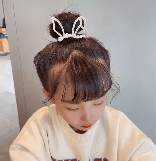 Shiny Angel Wing & Animal Ears Baby Hair Clip – Elegant Pearl Tassel Hairpins for Girls & Women