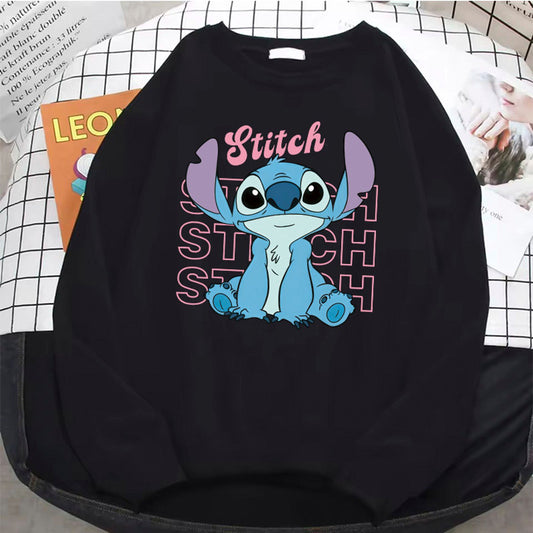 Women's Cartoon Angel Hoodie - Casual Crew Neck Sweatshirt