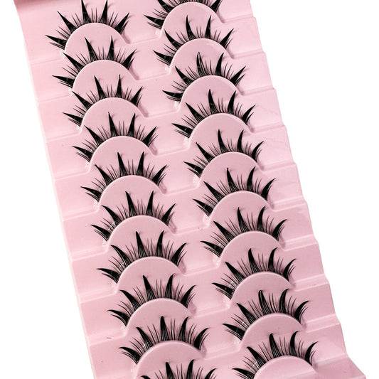 3D Cat Eye Faux Mink Lashes - 10 Pairs Natural & Fluffy