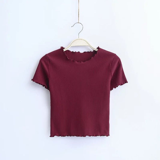 Vintage Slim Fit O-Neck Short Sleeve T-Shirt in 6 Colors