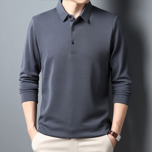 Men's Long Sleeve Business Casual Polo Shirt