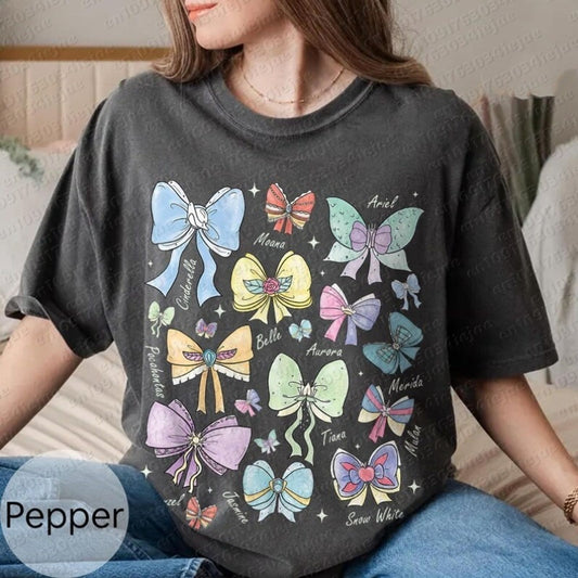 Womens Disney Princess Bows Birthday T-Shirt