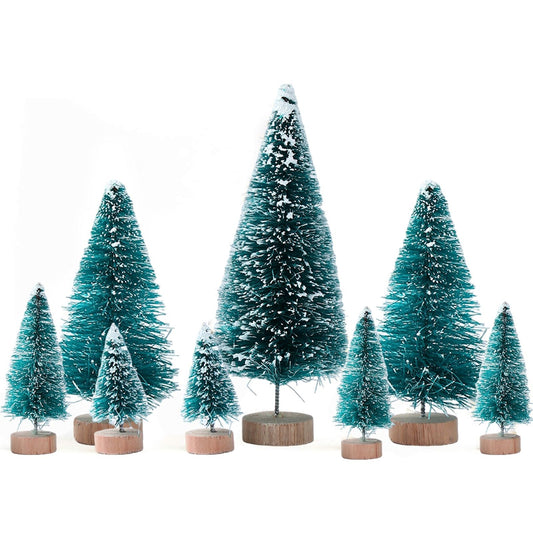 Mini Wooden Christmas Tree in Blue Green White Gold