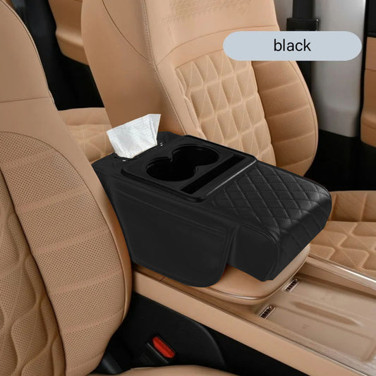 Auto Center Console Armrest Cushion with Cup Holders