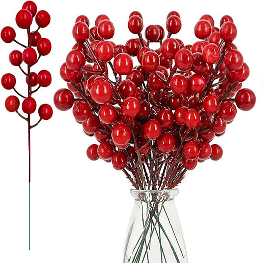 Artificial Red Berries Bouquets for Christmas Decorations
