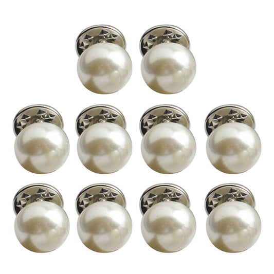 10 Pcs Imitation Pearl Brooch Buttons for DIY