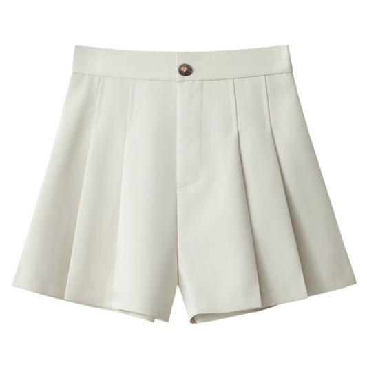 Summer A-Line Pleated High Waist Shorts for Women