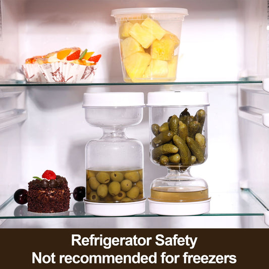 Olive and Pickle Strainer Jar - Airtight Food Storage