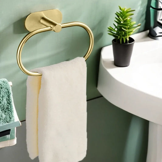 Stainless Steel Self-Adhesive Towel Holder - Black