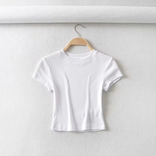 Summer Sexy Women’s O-neck Short Sleeve Crop Top