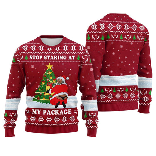 Funny Black Santa Print Sweatshirt for Women