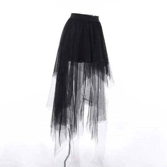 High-Waisted Irregular Skirt for Women - Gothic Style