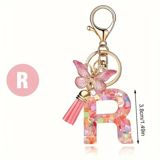 A-Z Letters Keychain Metal Holder for Women