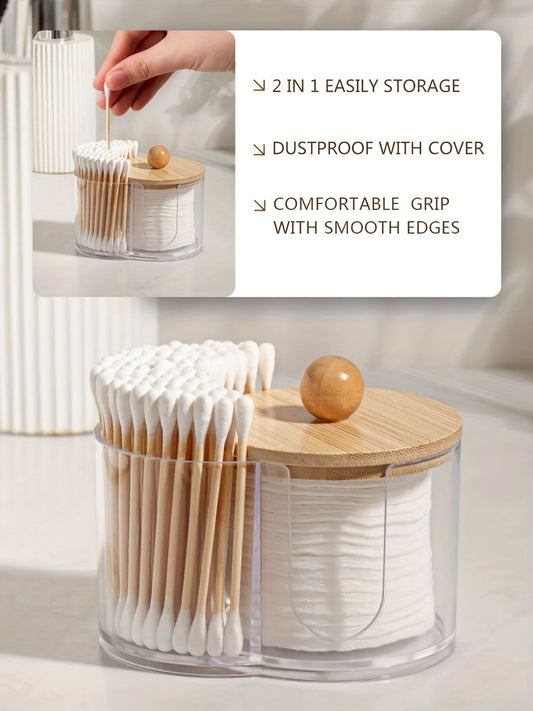 Dual Compartment Cotton Swab and Ball Organizer