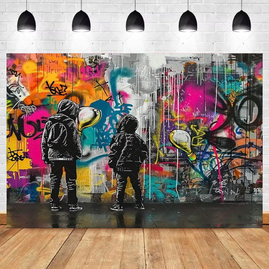 Street Graffiti Wall Background Banner for Photography