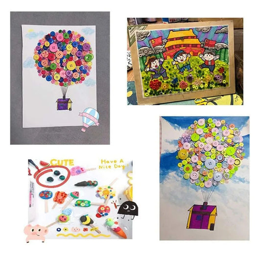 100PCS Colorful Mixed Resin Buttons for DIY Crafts