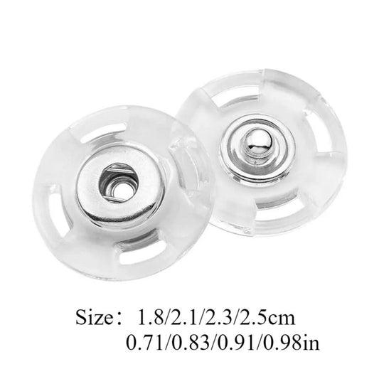 5 Pairs Plastic Transparent Hidden Snap Buttons for Coats
