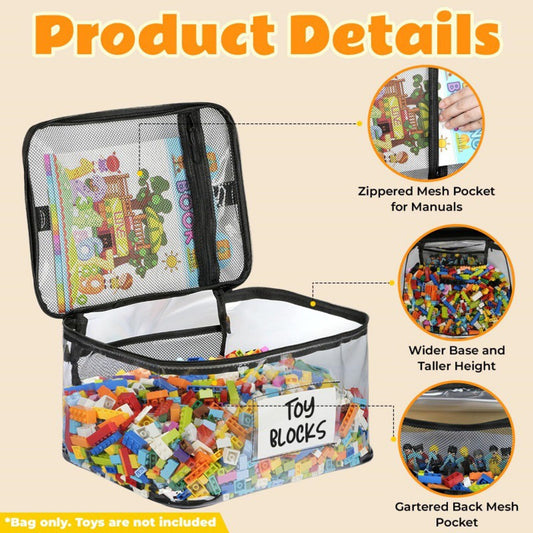 Large Clear PVC Toy Storage Bags - Waterproof Organizer Pouches