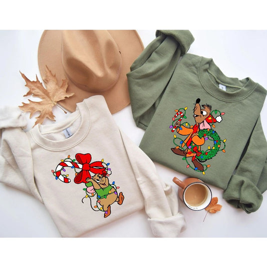 Disney Jaq and Gus Christmas Couple Hoodies