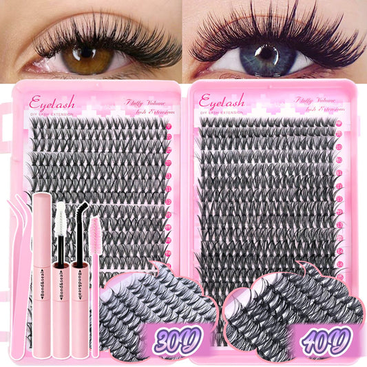 DIY Lash Extension Kit with 720pcs Lash Clusters