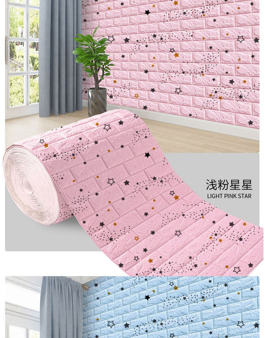 3D Foam Brick Wall Panels - Self Adhesive, Waterproof