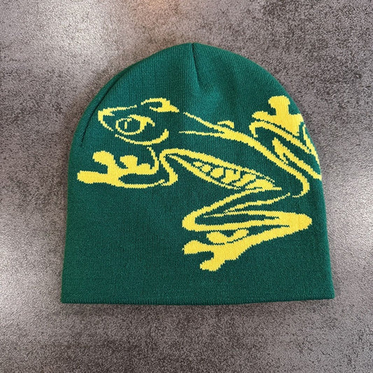 Tree Frog Print Beanie for Men and Women