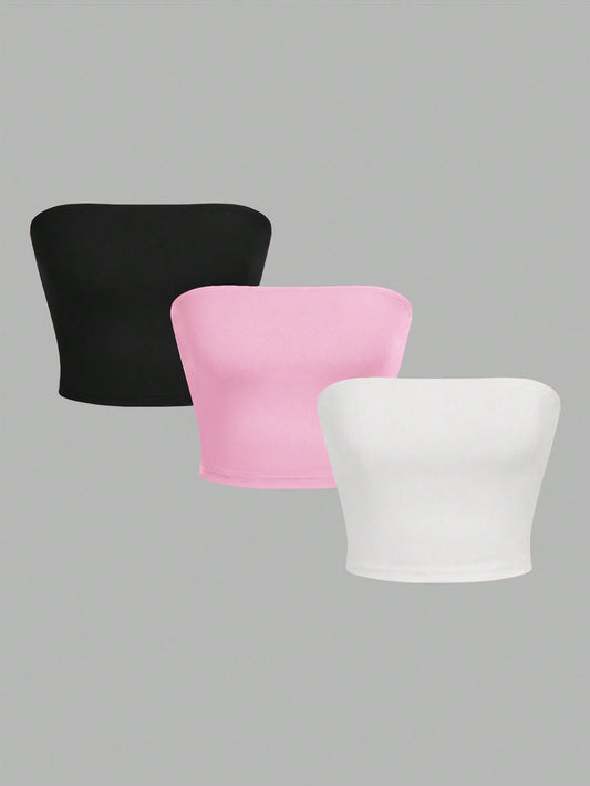 Women's Strapless Crop Top with Wrapped Chest