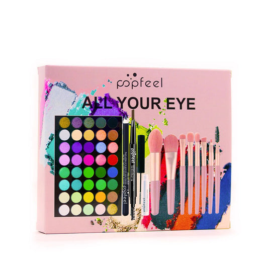 40 Color Eyeshadow Palette with Eyeliner, Mascara, and Brushes