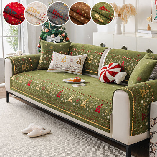 Red Christmas Tree Sofa Cushion - All Season Anti-Slip
