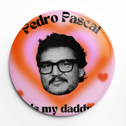 Pedro Pascal Pink Cute Soft Button Pin Brooch Jewelry