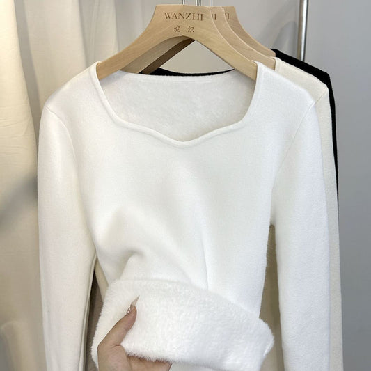 Women's Autumn Winter Fleece Sweater - Long Sleeve Casual Top