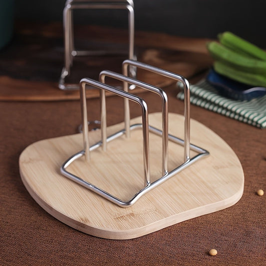Space-Saving Stainless Steel Pot Lid and Cutting Board Organizer