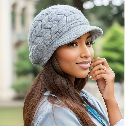 Retro Women's Winter Knitted Cap for Cold Weather Activities