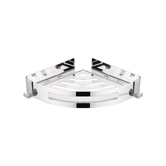 304 Stainless Steel Bathroom Corner Shelf - Wall-Mounted