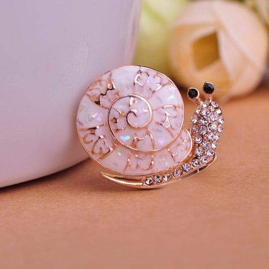 Enamel Abalone Shell Snail Brooch for Men and Women