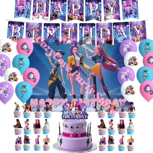 Demon Hunters Birthday Decoration Set for Girls