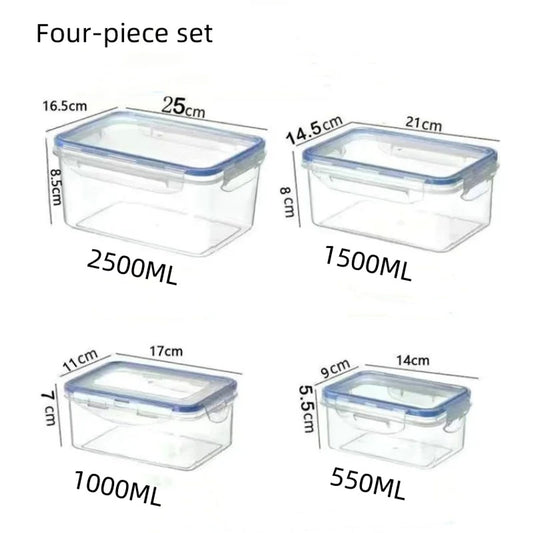 Sealed Rectangular Refrigerator Storage Box with Lid