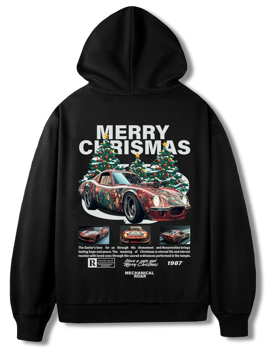 Christmas Tree Print Hooded Sweatshirt for Men & Women