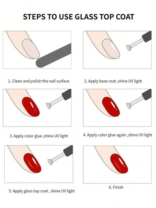 15ml Long Lasting Clear Rubber Top Coat Nail Polish