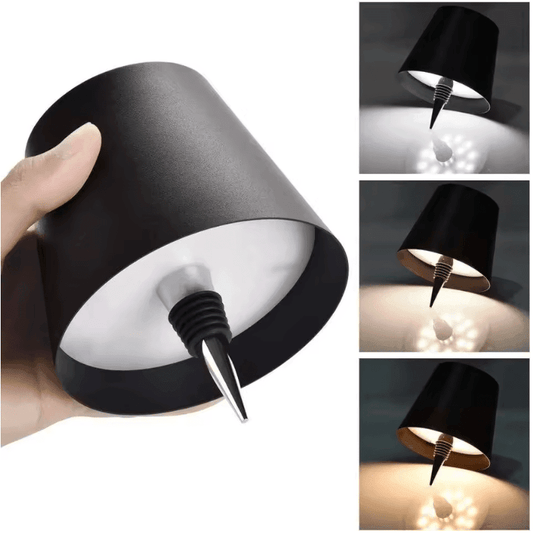 USB Rechargeable Bottle Table Lamp – Touch Control Night Light with 3 Color Modes & Stepless Dimming – Fits Wine Bottles, Perfect for Bars, Desks & Ambient Lighting