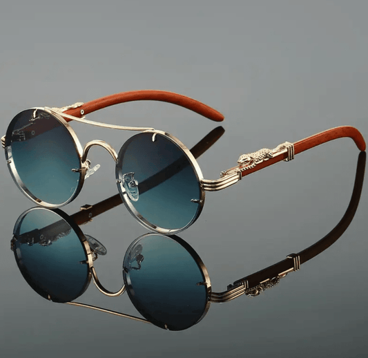 Vintage Punk Round Sunglasses – Double Bridge Multicolor Shades for Men & Women