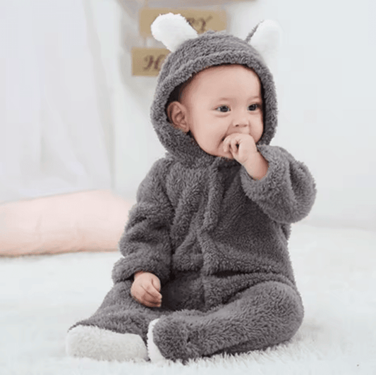 Winter Fleece Baby Romper – Warm Animal Costume Jumpsuit for Newborn Boys & Girls – Cozy Infant Outfit for Christmas & Cold Weather (0–12 Months)