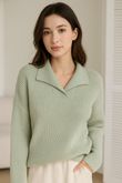 Basic Warm Women’s Sweater – 2024 Oversized Vintage Green Knitted Jumper